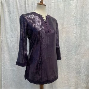 Timeless Naeem Khan Sequined Tunic Top